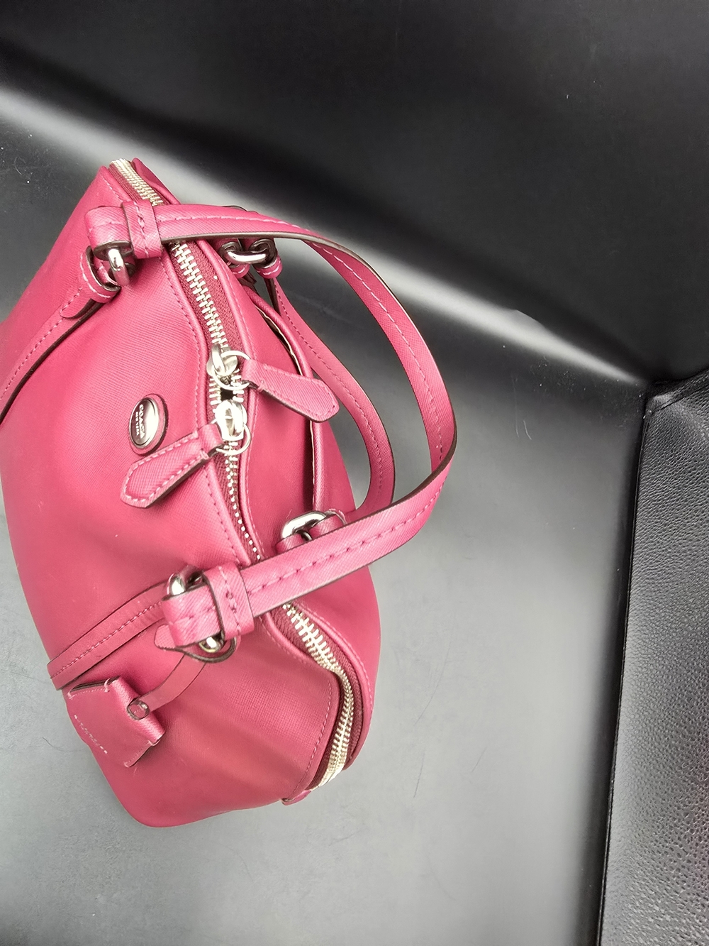 Coach Pink Leather Satchel Bag - Picture 9 of 16